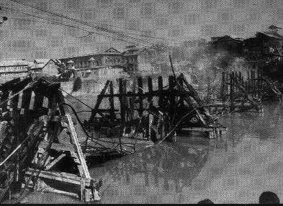 Destruction of a Bridge in Srinagar by terrorists